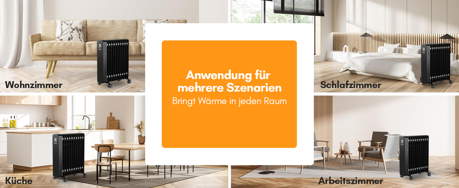 Електричний конвектор Daromigo 2000W з термостатом та WiFi, IP24, настінний, інфрачервоний, чорний