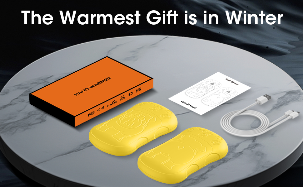 Електричні грілки для рук, 2 шт. 6000mAh, акумуляторні, багаторазові, для активного відпочинку, спорту, полювання, гольфу, кемпінгу, теплий подарунок для жінок, чоловіків, дітей (жовті)