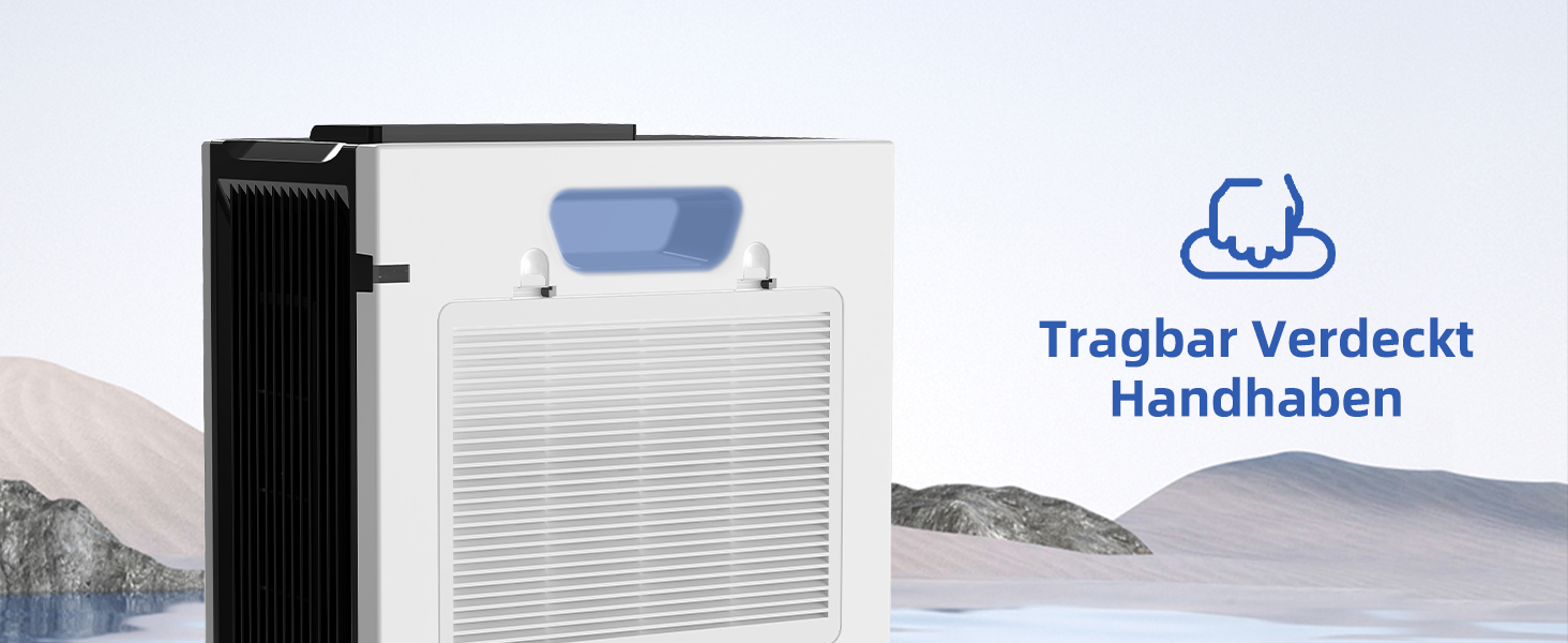 Електричний осушувач повітря 2700 мл з фільтром, тихий (28 дБ), з нічним режимом та 7 кольорами, білий