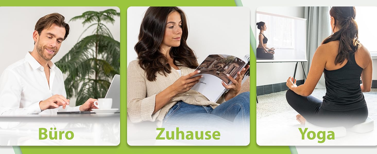 Ортопедичний сидіння кільце Feela® [3 ступені жорсткості] – подушка для геморою з отвором – після операції та пологів – сидіння для полегшення болю в куприку, подушка для геморою, сидіння-пончик – знімає біль (Medium) Чорний, Medium / Mittel (60-80 кг)