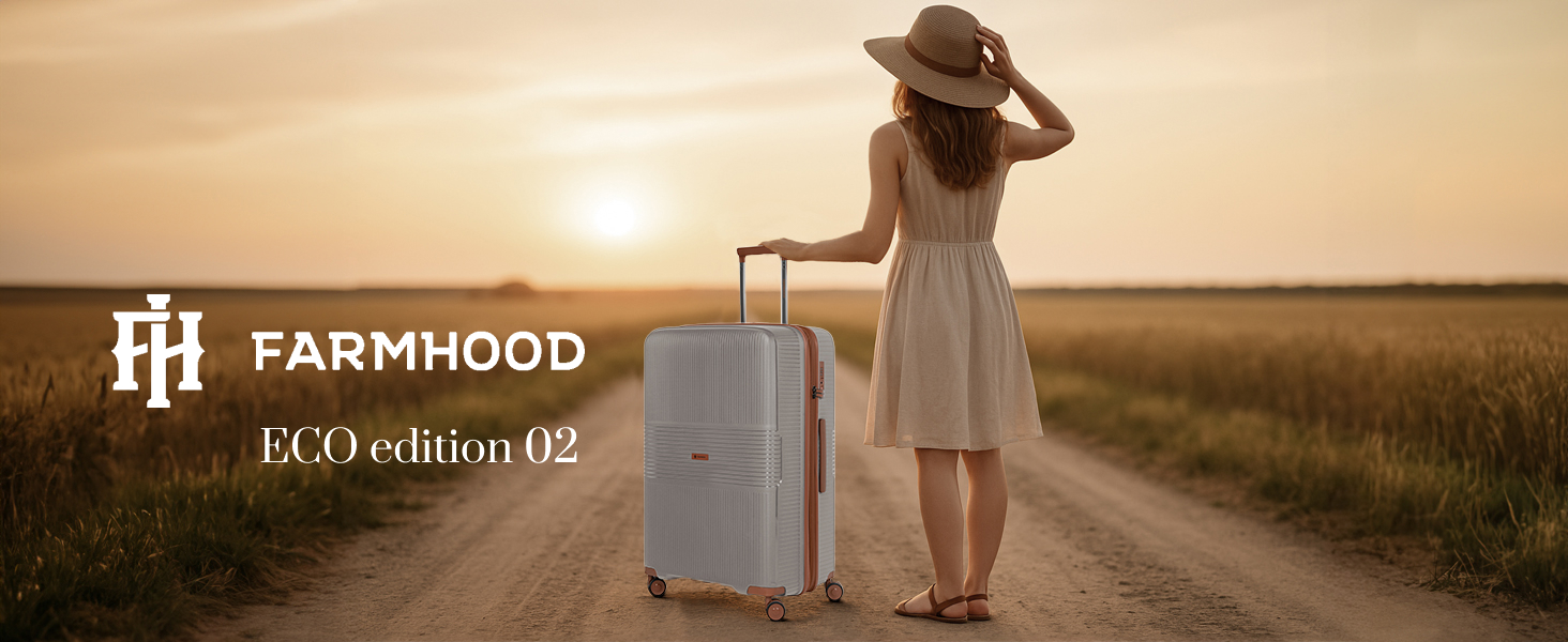 Набір валіз Eco Edition з розширенням 3 шт. | Чорний полікарбонат TSA-замок, 4 подвійні колеса | Дорожні валізи для жінок та чоловіків