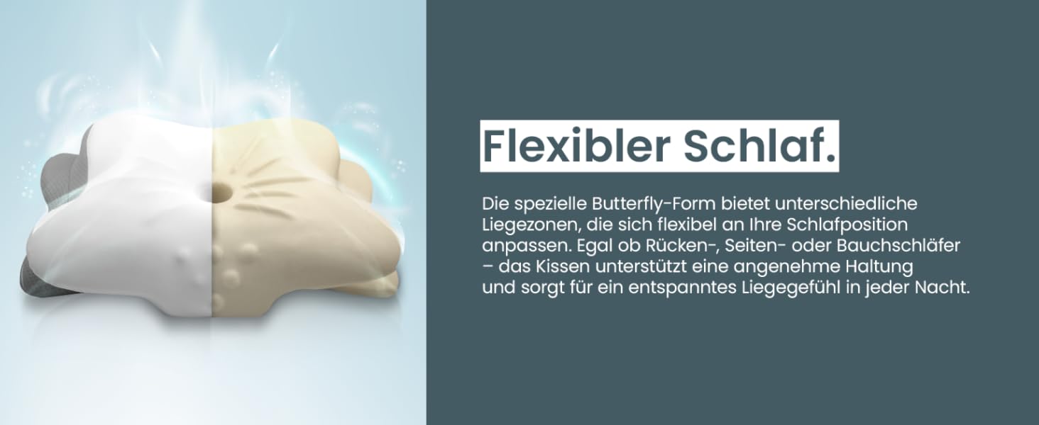 Ортопедична подушка для шиї при болях у шиї з високоякісної піни з пам'яті - Ергономічна подушка для шиї - Подушка для тих, хто спить на боці, спині та животі - Прати при 40°C, 61 x 40 x 12 см, Біла