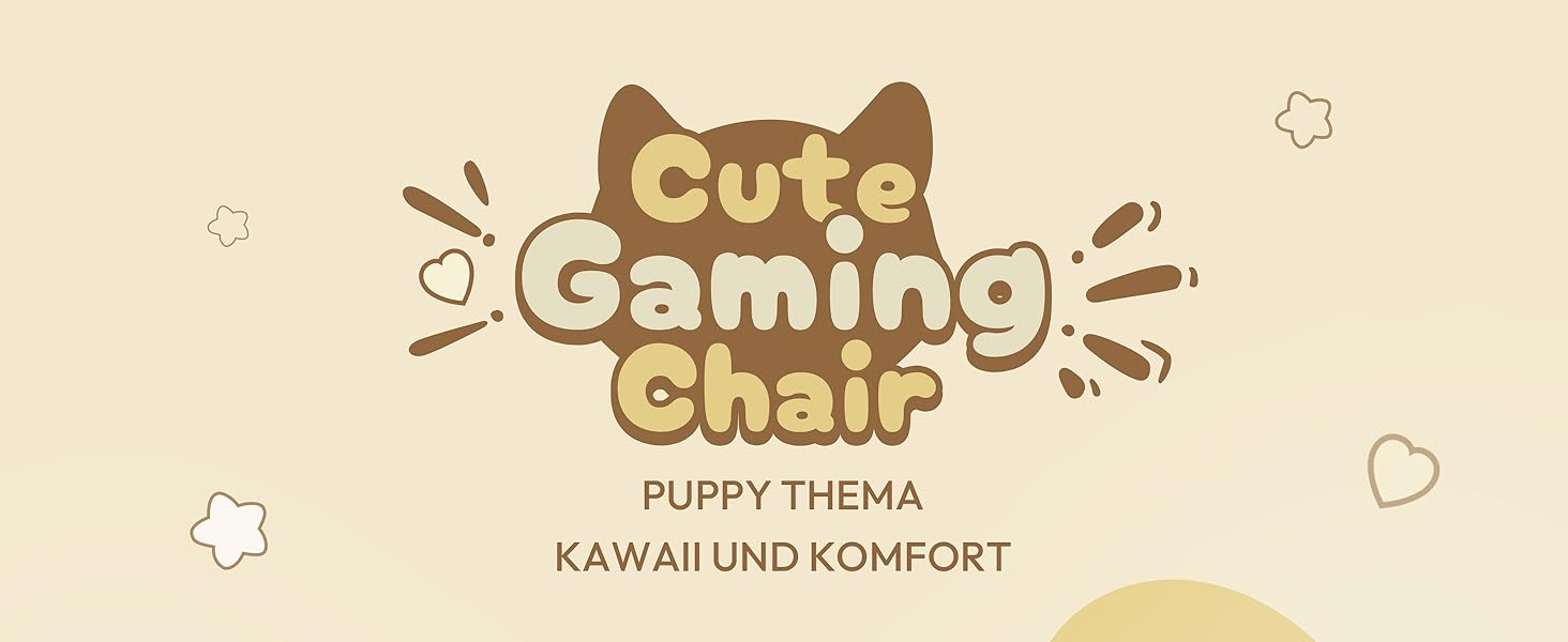 Ігровий крісло Dowinx з вушками для дівчаток, ергономічне, з масажем, підтримкою попереку, регульованою підніжкою та підголівником, 135 кг, коричневий