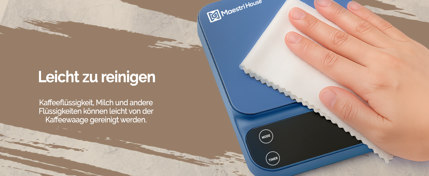 Ваги для кави Maestri House S3 з таймером, 3 кг/0,1 г, перезаряджувані, цифрові, для еспресо, з 3 режимами заварювання, регульованими пропорціями та індикатором потоку, для Pour Over, French Press (блакитні)