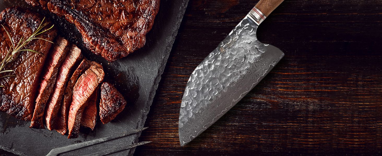 Ніж кухарський Wakoli Nussbaum Premium з лезом 20,5 см з дамаської сталі 67 шарів та ручкою з горіхового дерева | Ніж кухарський, професійний ніж для кухні