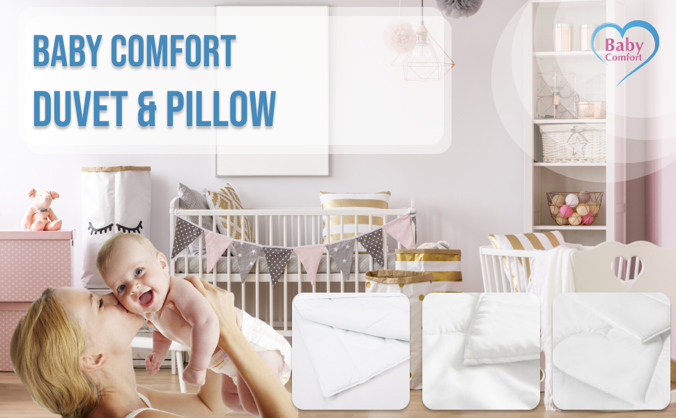 Дитяче ліжечко Baby Comfort Junior Toddler Ковдра та плоска подушка Набір наповнювачів 150x120 см Всесезонний дизайн білого ведмедика