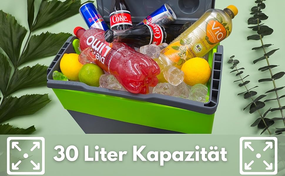 Термобокс-холодильник електричний 30л Gora Grey/Gilmo Green для авто, кемпінгу, пікніка