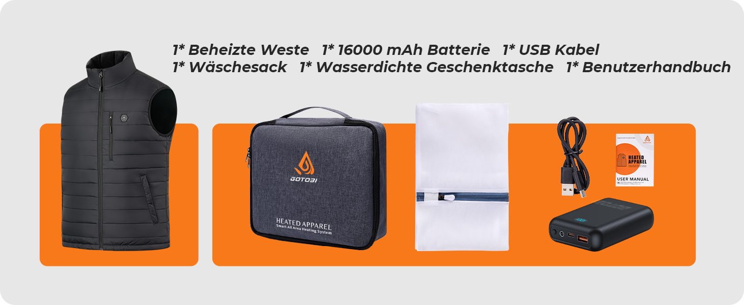 Чоловіча зігріваюча жилетка з Powerbank 16000mAh 7.4V, 9 зон підігріву та 3 режимами температури для активного відпочинку та їзди на велосипеді, чорна, розмір L