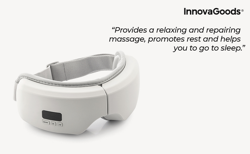 Масажер для очей InnovaGoods EyeSky 4-в-1, з компресією повітря, для зняття втоми очей та покращення кровообігу, компактний дизайн, для дому та офісу