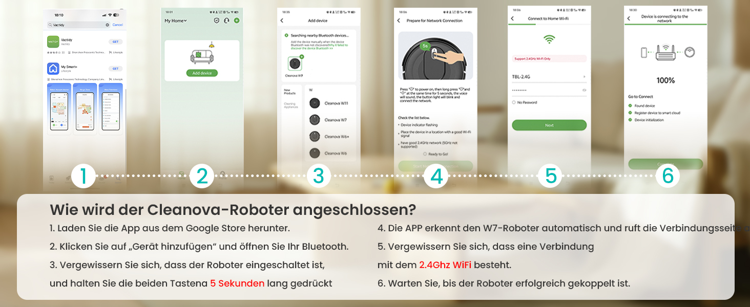 Робот-пилосос Vexilar W7 3-в-1 з функцією миття, антизаплутувальна насадка, потужність 4000Pa, час роботи до 120 хв, керування через додаток/пульт, ідеальний для шерсті тварин, килимів та твердих підлог
