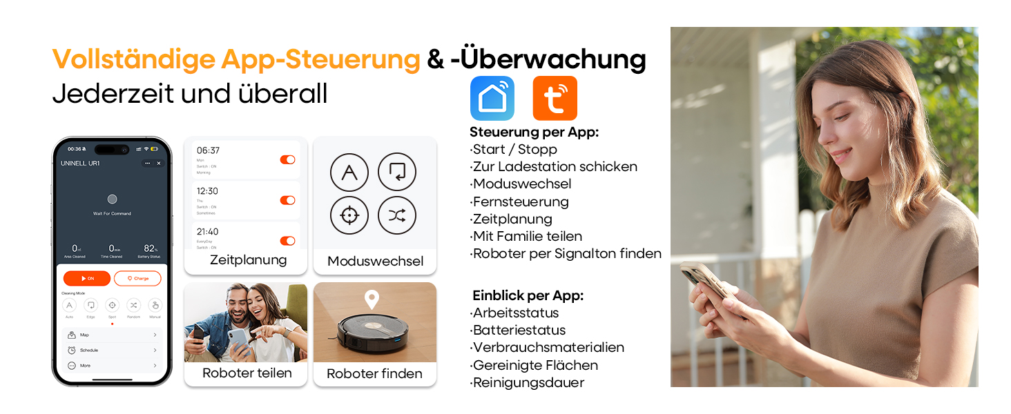 Робот-пилосос з функцією миття 5000Pa, 3-в-1 з часом роботи 180 хвилин, для прибирання шерсті тварин та килимів, з керуванням через додаток, чорний