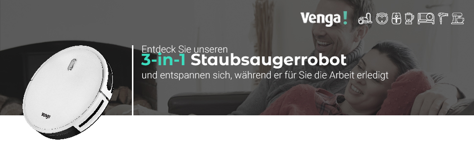 Робот-пилосос з функцією миття підлоги, гіроскопічна навігація, керування через додаток, білий, VG RVC 3001 WH, 31.7 x 7.3 см
