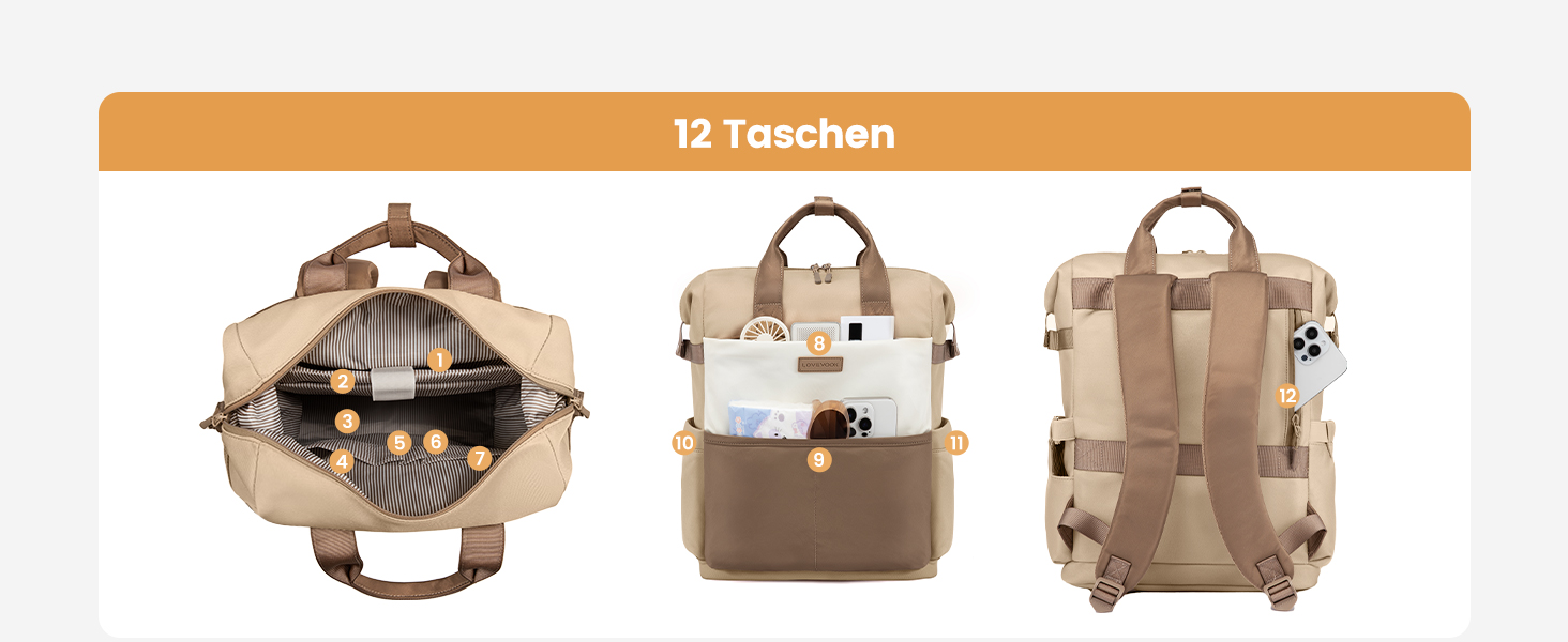 LOVEVOOK Рюкзак для жінок з відділенням для ноутбука 15.6 дюймів, шкільний/туристичний/бізнес, водонепроникний, 15.6 дюймів, 1 Хакі