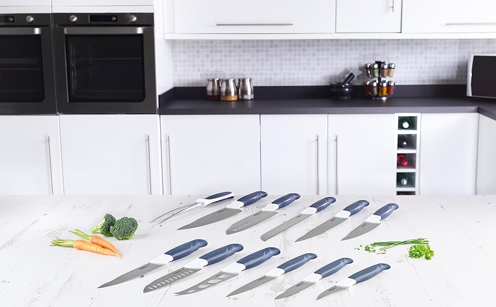 Набір ножів Zyliss E920247 Comfort 5-ти річний з бруском, японська сталь, кольоровий, для кухні