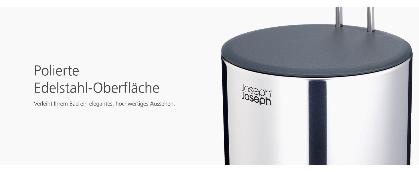 Диспенсер для туалетного паперу Joseph Joseph EasyStore Luxe з кришкою, нержавіюча сталь, на 3 рулони