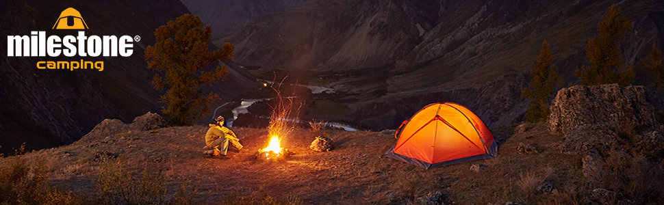 Одноособовий спальний мішок-кокон Milestone Camping, сіро-помаранчевий, водовідштовхувальний, 2 сезони, з сумкою для транспортування