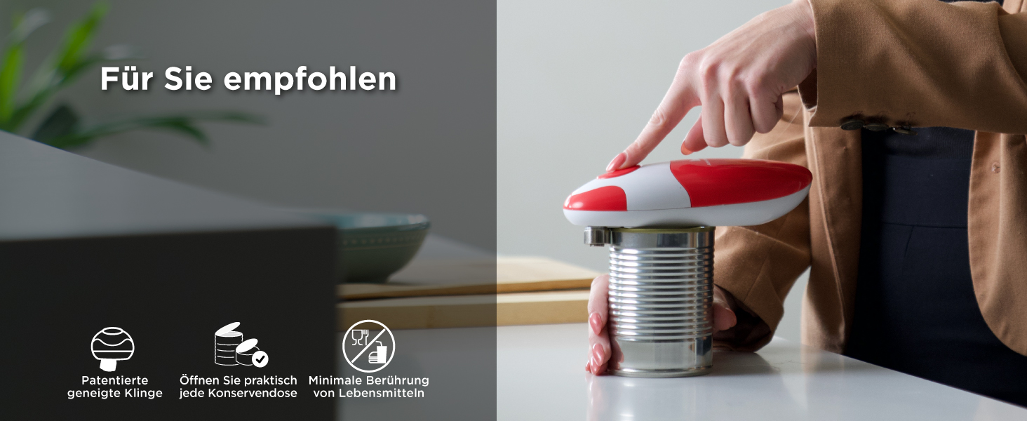 Електричний відкривач консерв Kitchen Mama 2.0: автоматичний, бездротовий, з гладкою кромкою, для безпечного відкривання, працює від батарейок (мармуровий чорний)