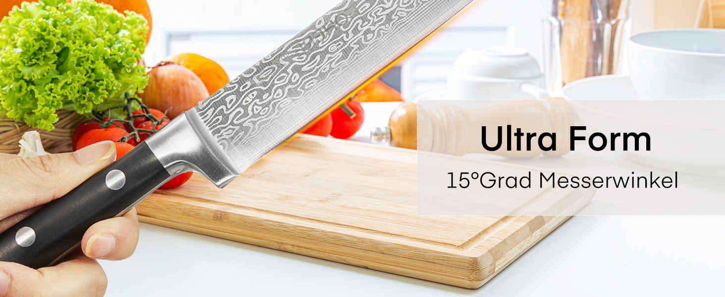 Набір кухонних ножів Messerblock 6 шт. з поворотним блоком 360°, сталь 5Cr15, з точилкою та підставкою для телефону