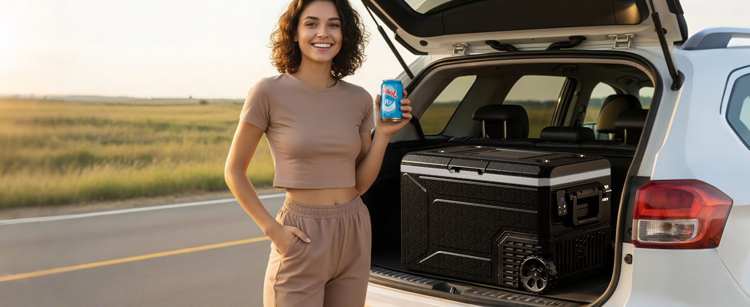 Автомобільний компресорний холодильник EUHOMY 64л з Wi-Fi, -20℃~20℃, 12/24V/220V: для кемпінгу, подорожей, риболовлі