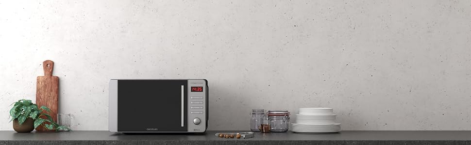Мікрохвильова піч Cecotec Proclean 5010 Inox Wave, 20 л, 1150 Вт, з грилем, технологія 3DWave, LED-дисплей, нержавіюча сталь