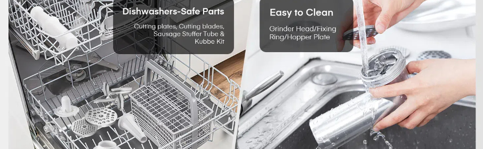 Електричний м'ясоподрібнювач COOCHEER 2000W з 3 насадками для фаршу, ковбас та кіббе | Для дому та дитячого харчування