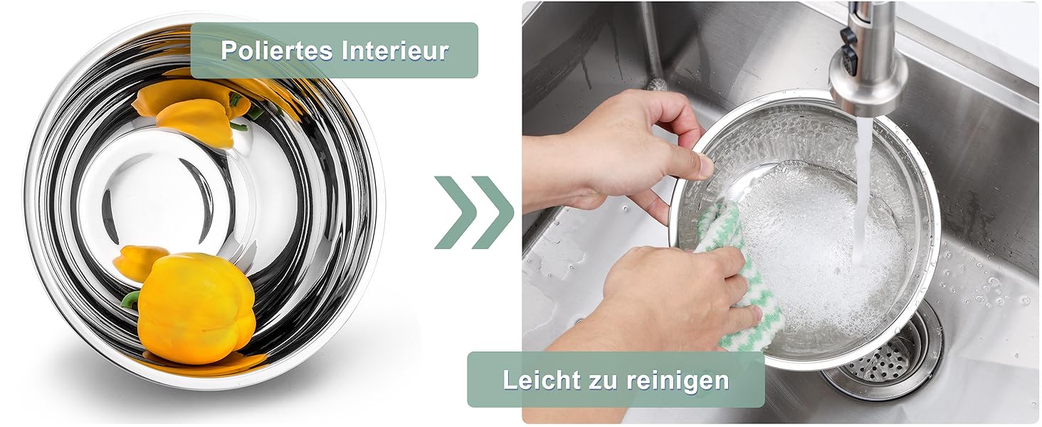 Набір мисок HaWare 6 шт. з нержавіючої сталі, 6 мисок + 6 кришок + 3 тертки, об'єм 4.6/2.8/2.5/1.6/1.2/0.7л, з антиковзним силіконовим дном, для миття в посудомийній машині