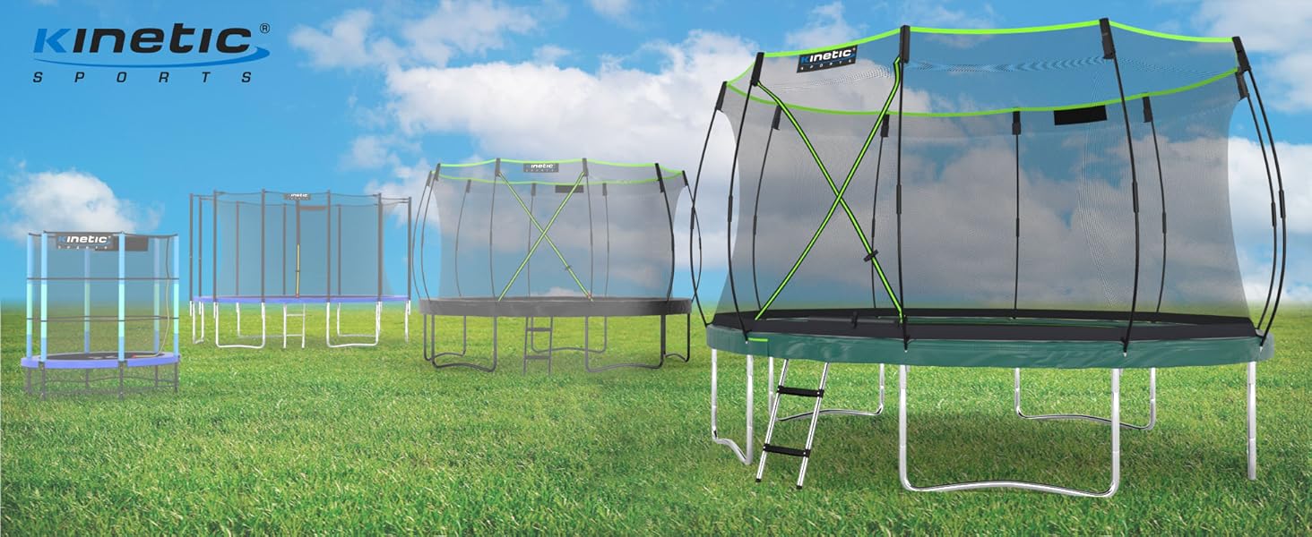 Батут KINETIC SPORTS без пружин 'Bungee Safety Elite' Ø 305 см, зелений - для дітей та дорослих, AirMAXX, вуличний, тихий