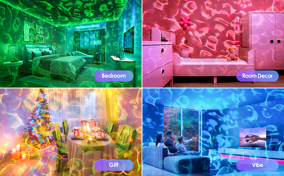 Проектор зоряного неба Sternenhimmel з Bluetooth, нічник для дітей та жінок, 300 режимів, лампа північного сяйва, декор кімнати (Ліловий)