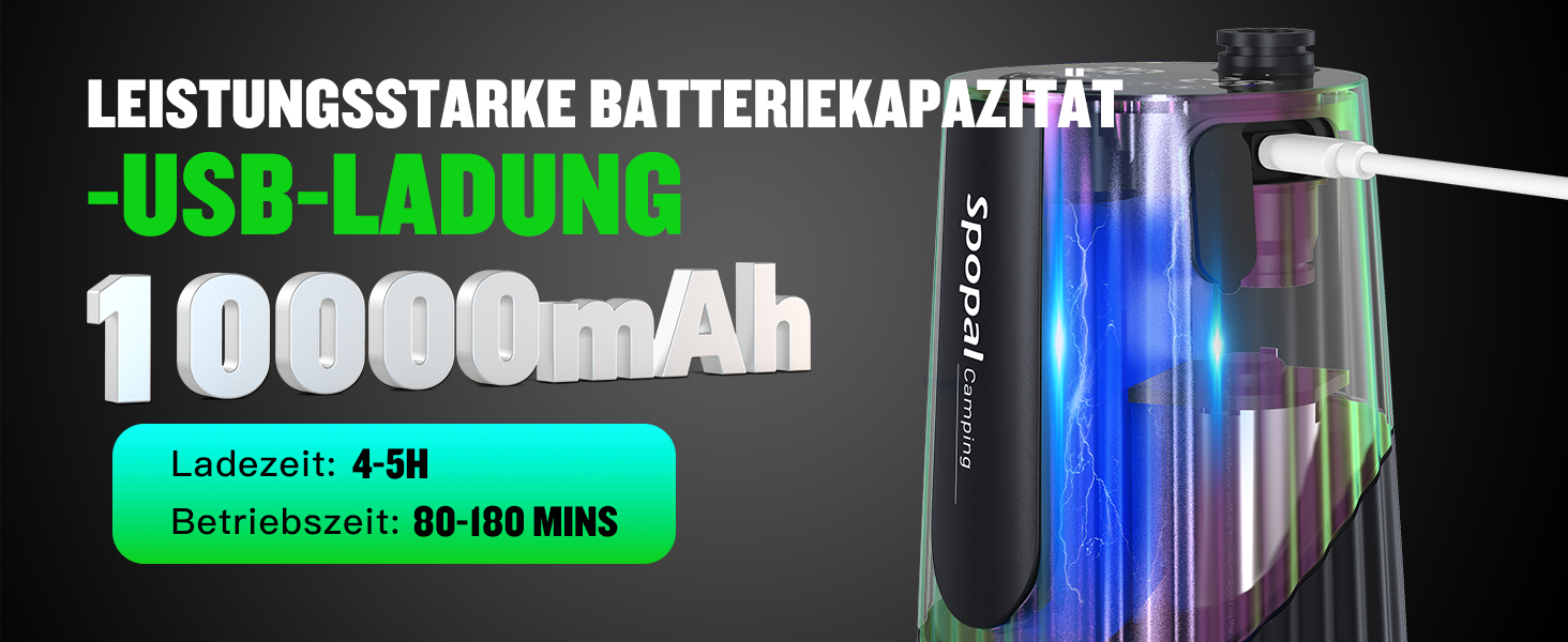 Портативна душова кабіна для кемпінгу з акумулятором 10000mAh, 20L відро, набір для душу на 2м шлангу, душ для саду, пляжу, миття авто
