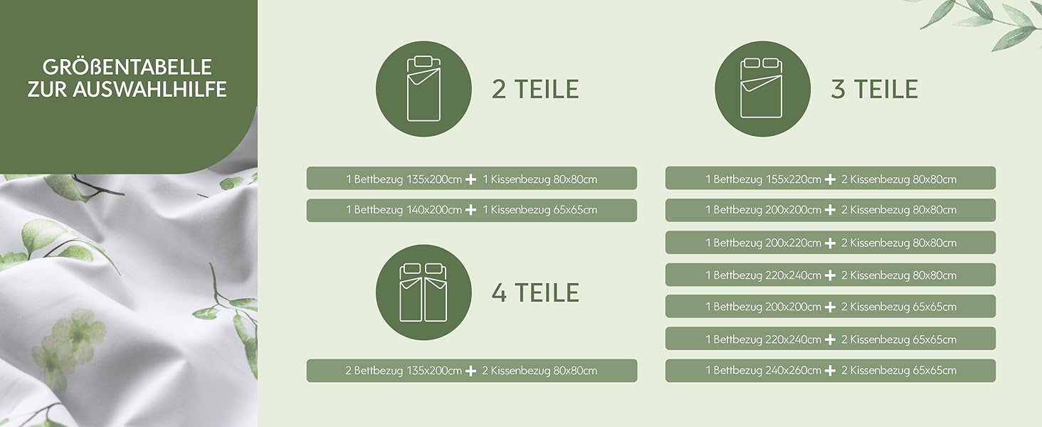 Комплект постільної білизни Dreamzie 200x200 см з 2 наволочками 80x80 см, сірий гілковий малюнок - постільна білизна для дорослих 200x200 з 100% мікрофібри, сертифікат Oeko TEX без хімікатів