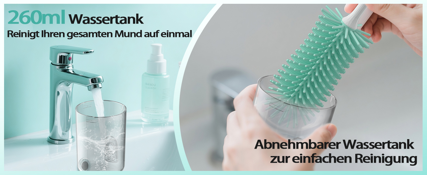 Електрична іригатор Munddusche: тестер-переможець 2025, 260 мл резервуар, IPX7 водонепроникність, 5 насадок, 40 днів роботи, для догляду за порожниною рота, чорний