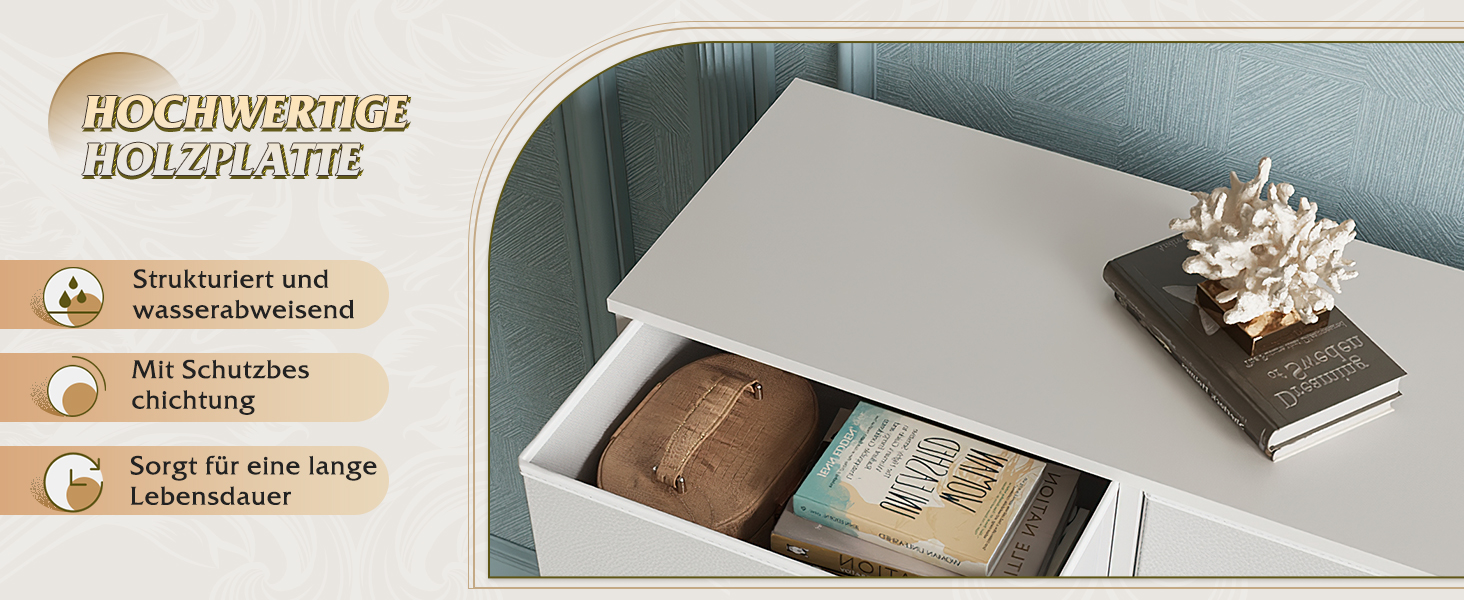 Комод WLIVE з 7 висувними ящиками з тканини, шафа-комод для спальні, комод у вітальню, зі стабільним сталевим каркасом, білий, 7 ящиків, білий