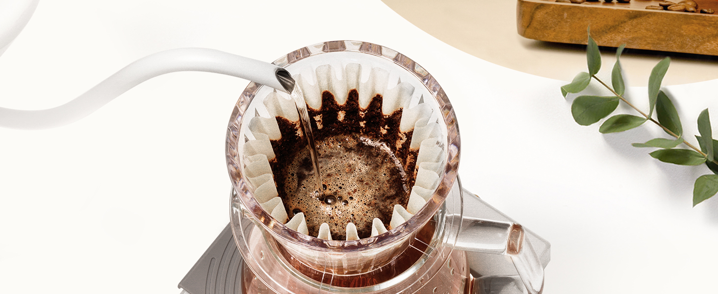 Ваги для кави TIMEMORE з таймером, контролем протікання, точність 0.1г, автоматичний таймер, ємність 2000г, чорний колір