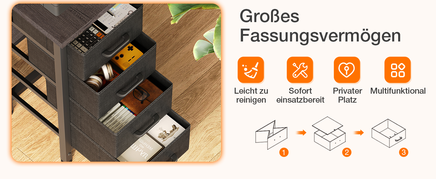 Комп'ютерний кутовий стіл Coleshome 120x70 см з 4 шухлядами, сірий, для офісу/кабінету/спальні