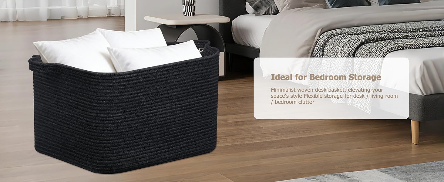 Кошики для білизни 2 шт. (63L) з бавовни, плетений, з ручками, для зберігання ковдр, одягу, іграшок, білий та коричневий