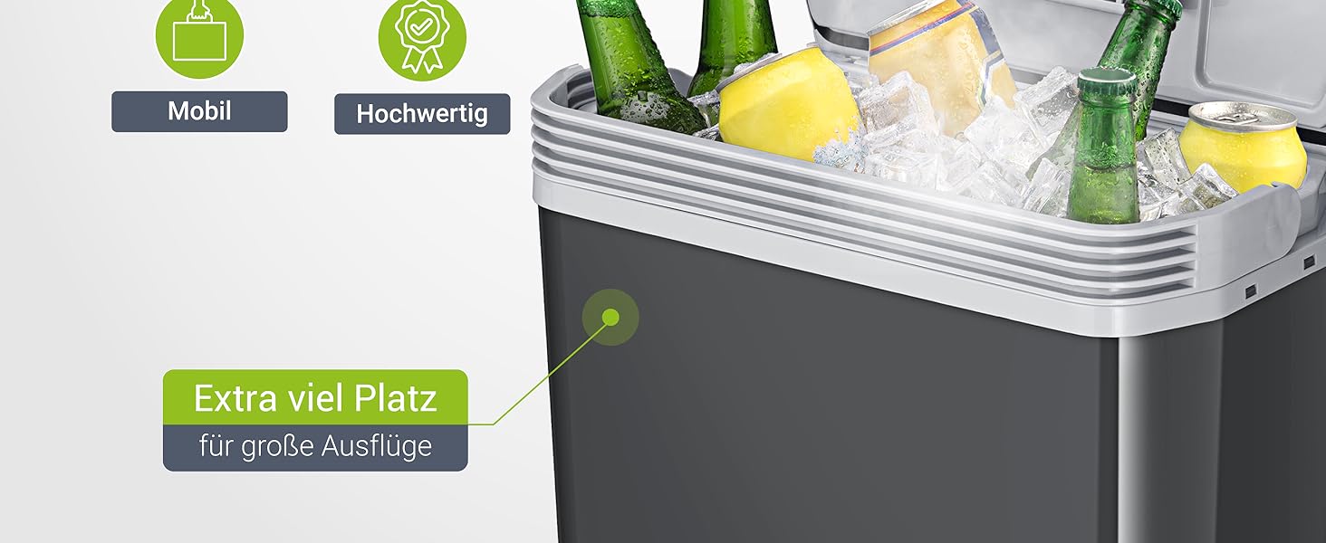 Автомобільний холодильник Juskys 24л 12/230V: термобокс для авто, кемпінгу, подорожей - охолодження та підігрів