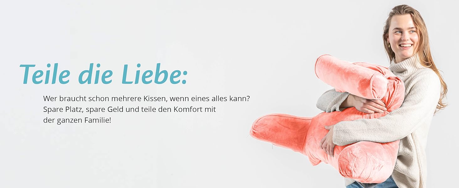 Подушка для читання Ella Lesekissen для ліжка та дивана з знімною подушкою для шиї - подушка для спини для ліжка. Подушка для читання з піною з пам'яті з підлокітниками, ідеально підходить для читання, перегляду телевізора, відпочинку або як спинна підтримка (Рожевий)