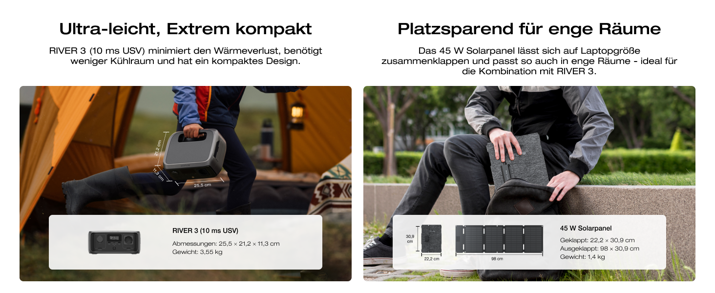 EcoFlow River 3: Портативна електростанція з соняльною панеллю 45W, акумулятор LFP 245 Wh, потужність до 600W, GaN для збільшення часу роботи, UPS <10 ms, компактний сонячний генератор для кемпінгу