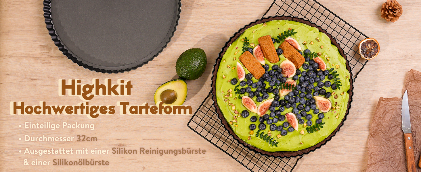 Форма для випічки тарталеток/кіш Tarteform 24 см з високим бортиком, антипригарна, вуглецева сталь, темно-сіра