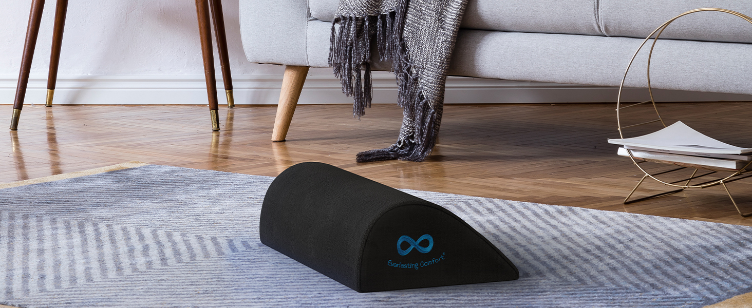 Підставка для ніг під стіл Everlasting Comfort з Memory Foam - ергономічна, чорна