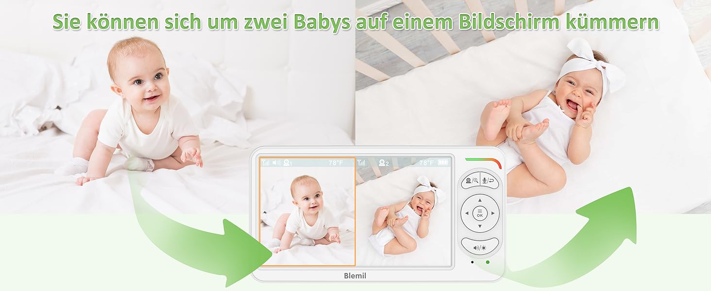 Відеоняня Blemil з 2 камерами, 6