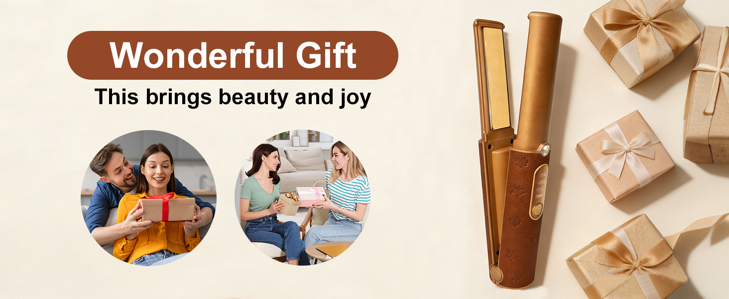 Бездротовий випрямляч для волосся Urban Ol Titan з акумулятором 5000mAh: 2-в-1, портативний міні-випрямляч для локонів та вирівнювання, швидкий нагрів до 204°C (410°F)