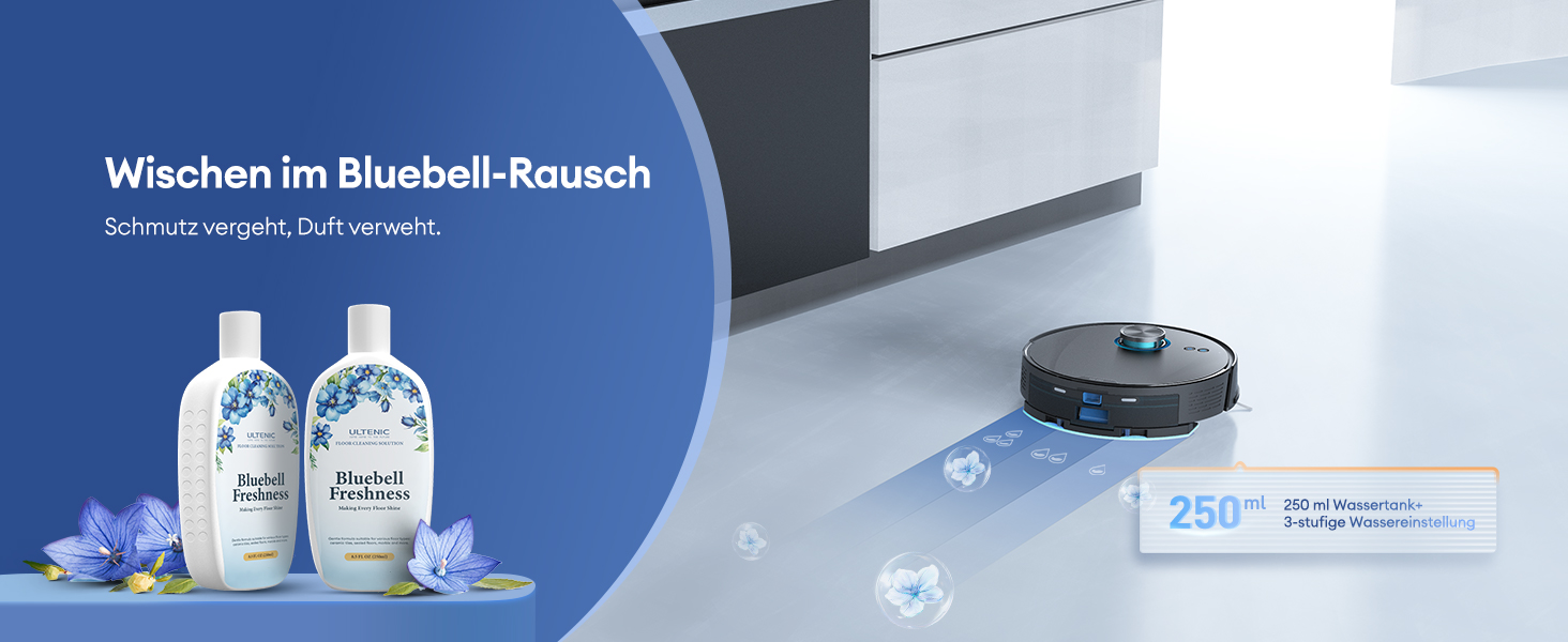 Робот-пилосос Ultenic T20 Pro з функцією миття, 8000 Па, док-станція 3,5 л, для шерсті тварин та килимових покриттів, AI-лазерне уникнення перешкод, керування через додаток