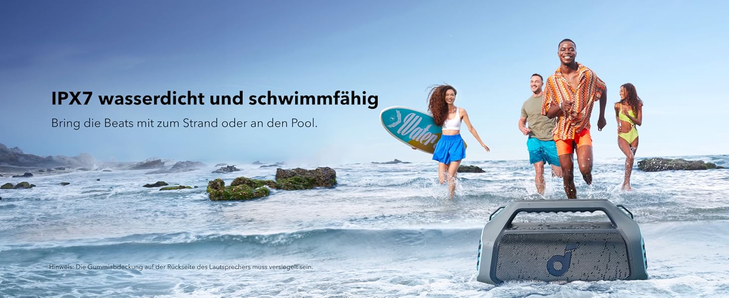 Soundcore Boom 2 Plus - портативна Bluetooth колонка, 140W, IPX7, RGB, Power Bank, BT 5.3 (синій)