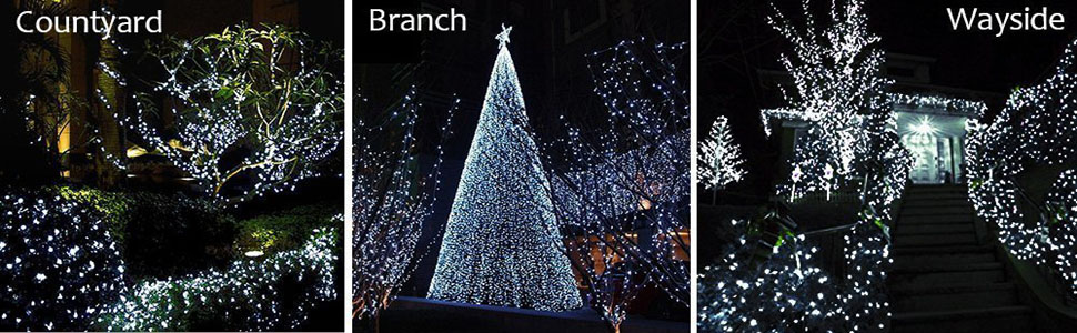 Гірлянда святкова 100м, вологостійка, для дому та саду, з пультом, 8 режимів, біла