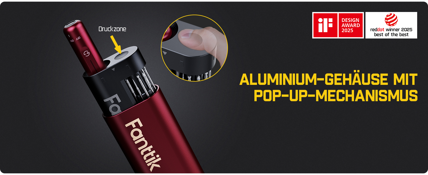 Multifunkціональний акумуляторний інструмент Fanttik F2 Master Mini (Полірування, 3D-друк, гравірування) - 35 насадок, 5 швидкостей, 25000 об/хв, червоний