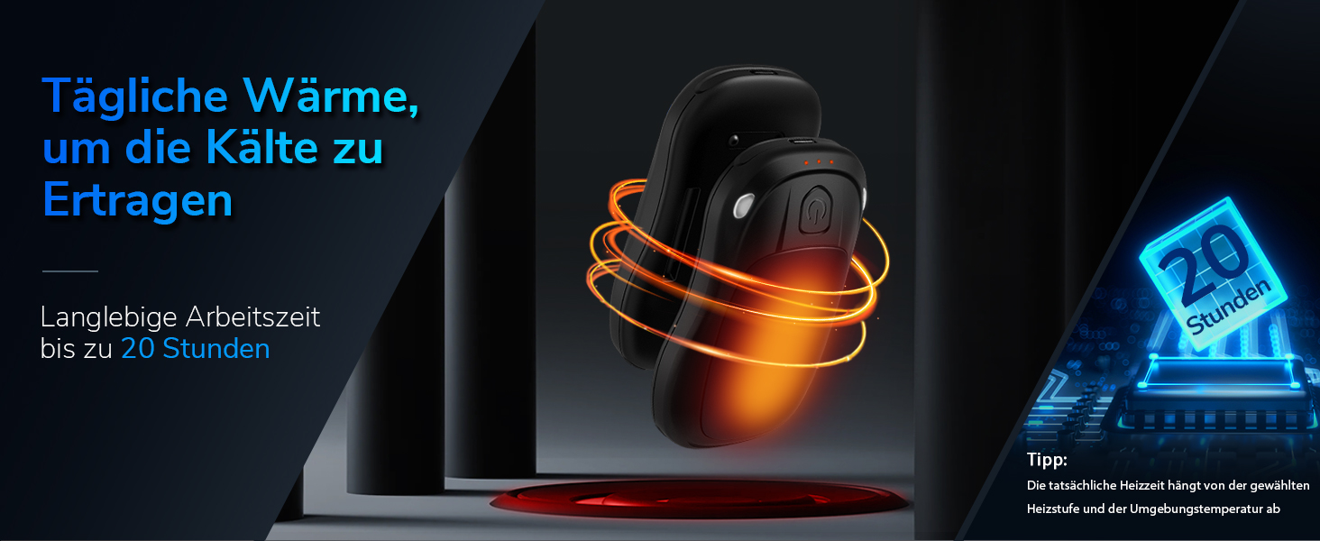 Електричний грієчка для рук, перезаряджуваний, USB, 2 шт. (чорний)