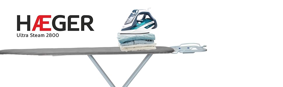 Праска HAEGER Ultra STEAM 2800W з керамічною підошвою, антикапля, антиналіт, самоочищення