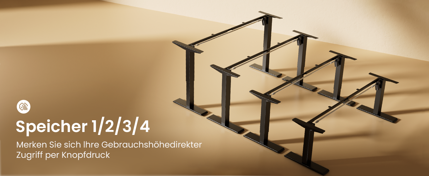 Електричний стіл MAIDeSITe з регулюванням висоти, 2 ніжки, 4 пам'яті, T1 Pro (Чорний)