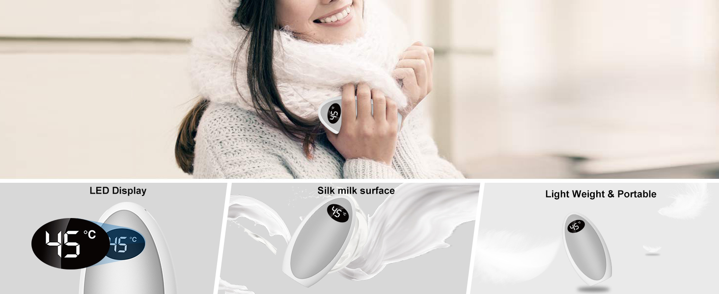 Електричний грілка для рук Powerbank 5200mAh, USB, для кемпінгу, катання на лижах, подарунок на зиму (срібний)